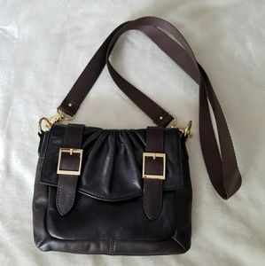 Kate Landry Cross Body Purse Black Brown Gold